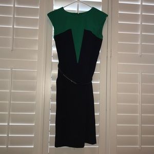 CALVIN KLEIN BLACK AND GREEN DRESS